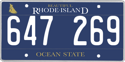 RI license plate 647269