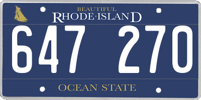 RI license plate 647270