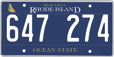 RI license plate 647274