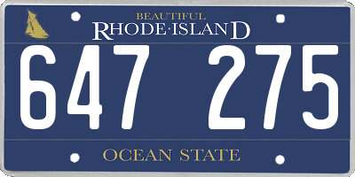 RI license plate 647275
