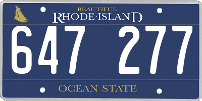 RI license plate 647277