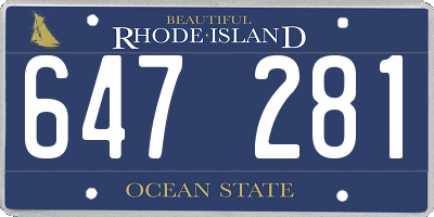 RI license plate 647281