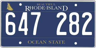 RI license plate 647282