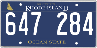 RI license plate 647284