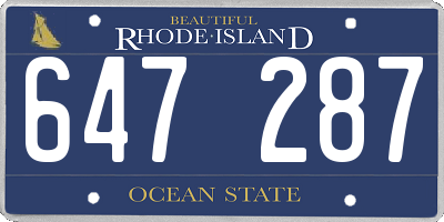 RI license plate 647287