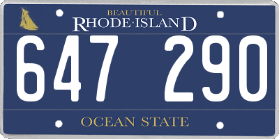RI license plate 647290