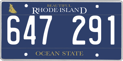 RI license plate 647291