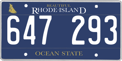RI license plate 647293