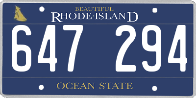 RI license plate 647294