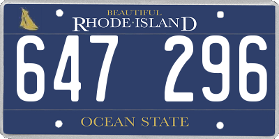 RI license plate 647296