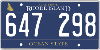 RI license plate 647298