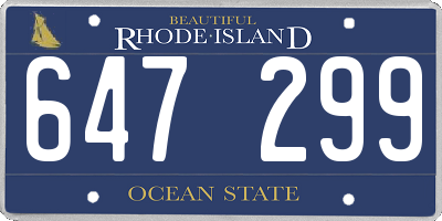 RI license plate 647299