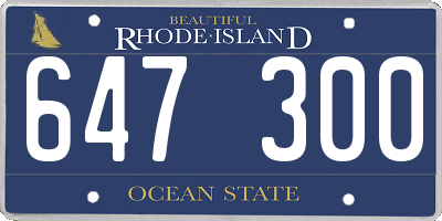 RI license plate 647300