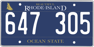 RI license plate 647305