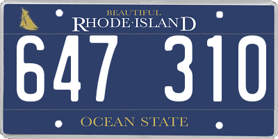 RI license plate 647310