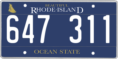RI license plate 647311