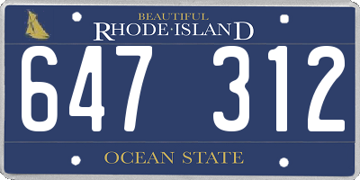 RI license plate 647312