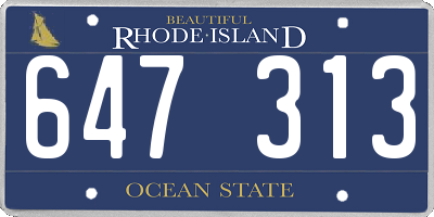 RI license plate 647313