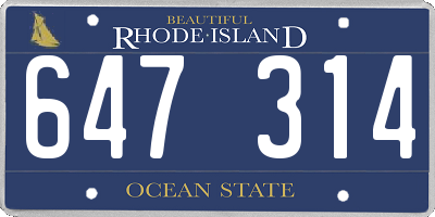 RI license plate 647314