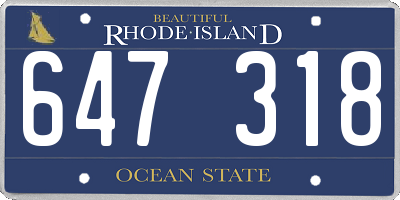 RI license plate 647318