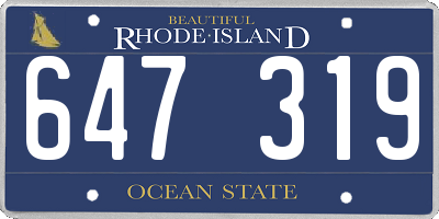 RI license plate 647319
