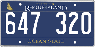 RI license plate 647320