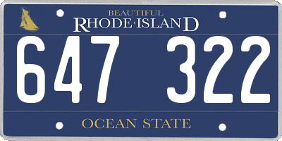 RI license plate 647322