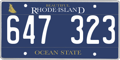 RI license plate 647323