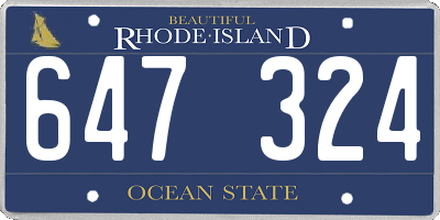 RI license plate 647324
