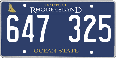 RI license plate 647325