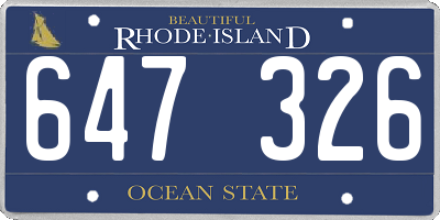 RI license plate 647326