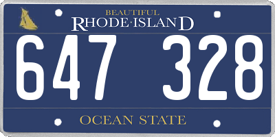 RI license plate 647328