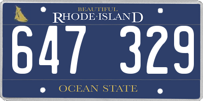 RI license plate 647329