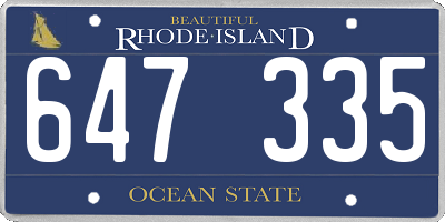 RI license plate 647335