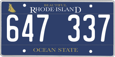 RI license plate 647337