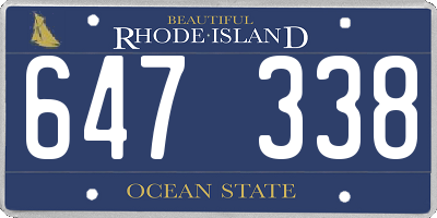 RI license plate 647338