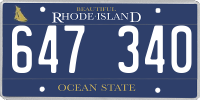 RI license plate 647340