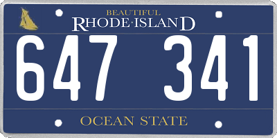 RI license plate 647341