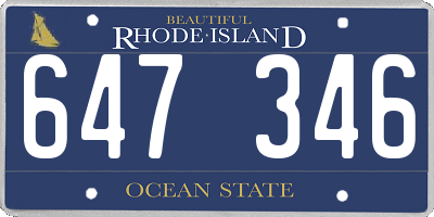 RI license plate 647346