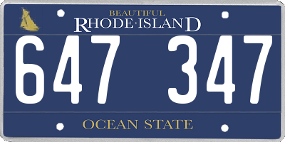RI license plate 647347
