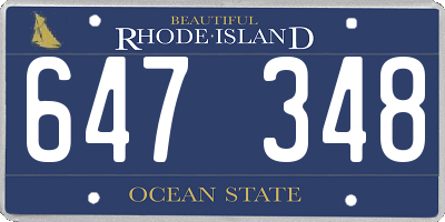 RI license plate 647348