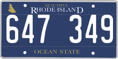 RI license plate 647349