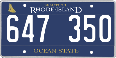 RI license plate 647350