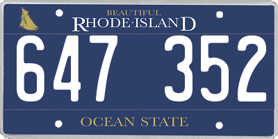 RI license plate 647352