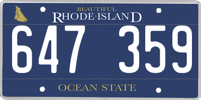 RI license plate 647359