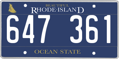 RI license plate 647361