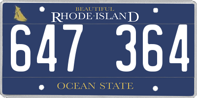 RI license plate 647364