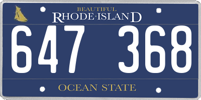 RI license plate 647368