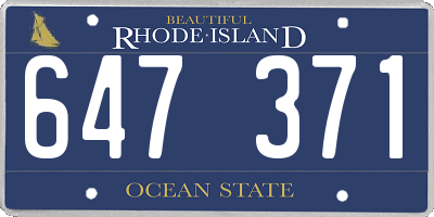 RI license plate 647371
