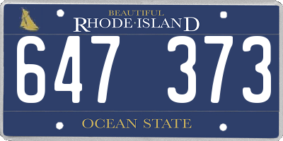 RI license plate 647373